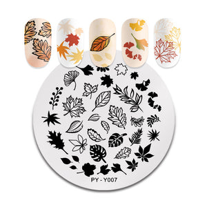 PICT YOU Halloween Nail Stamping Plates Pumpkin Flowers Animal Tropical Geometry Pattern Nail Art Image Lace Stamp Templates