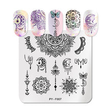 Load image into Gallery viewer, PICT YOU Halloween Nail Stamping Plates Pumpkin Flowers Animal Tropical Geometry Pattern Nail Art Image Lace Stamp Templates