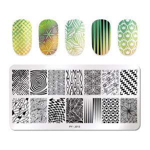 PICT YOU Halloween Nail Stamping Plates Pumpkin Flowers Animal Tropical Geometry Pattern Nail Art Image Lace Stamp Templates