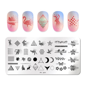 PICT YOU Halloween Nail Stamping Plates Pumpkin Flowers Animal Tropical Geometry Pattern Nail Art Image Lace Stamp Templates