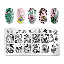 Load image into Gallery viewer, PICT YOU Halloween Nail Stamping Plates Pumpkin Flowers Animal Tropical Geometry Pattern Nail Art Image Lace Stamp Templates