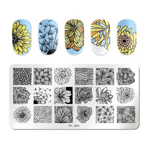 PICT YOU Halloween Nail Stamping Plates Pumpkin Flowers Animal Tropical Geometry Pattern Nail Art Image Lace Stamp Templates