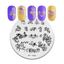 Load image into Gallery viewer, PICT YOU Halloween Nail Stamping Plates Pumpkin Flowers Animal Tropical Geometry Pattern Nail Art Image Lace Stamp Templates