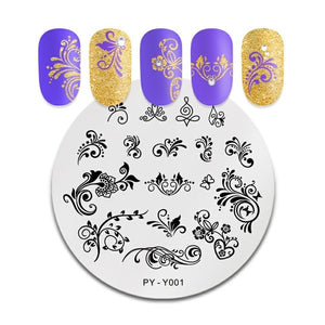 PICT YOU Halloween Nail Stamping Plates Pumpkin Flowers Animal Tropical Geometry Pattern Nail Art Image Lace Stamp Templates