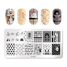 Load image into Gallery viewer, PICT YOU Halloween Nail Stamping Plates Pumpkin Flowers Animal Tropical Geometry Pattern Nail Art Image Lace Stamp Templates