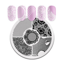 Load image into Gallery viewer, PICT YOU Halloween Nail Stamping Plates Pumpkin Flowers Animal Tropical Geometry Pattern Nail Art Image Lace Stamp Templates