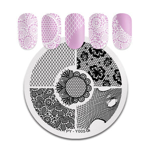 PICT YOU Halloween Nail Stamping Plates Pumpkin Flowers Animal Tropical Geometry Pattern Nail Art Image Lace Stamp Templates