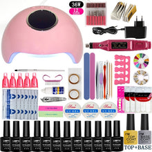 Load image into Gallery viewer, Nail Set UV LED Lamp Dryer With 12pcs Nail Gel Polish Kit Soak Off Manicure Tools Set electric Nail drill For Nail Art Tools