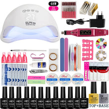 Load image into Gallery viewer, Nail Set UV LED Lamp Dryer With 12pcs Nail Gel Polish Kit Soak Off Manicure Tools Set electric Nail drill For Nail Art Tools