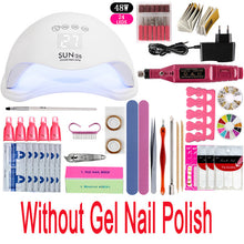 Load image into Gallery viewer, Nail Set UV LED Lamp Dryer With 12pcs Nail Gel Polish Kit Soak Off Manicure Tools Set electric Nail drill For Nail Art Tools