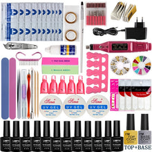 Load image into Gallery viewer, Nail Set UV LED Lamp Dryer With 12pcs Nail Gel Polish Kit Soak Off Manicure Tools Set electric Nail drill For Nail Art Tools