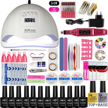 Load image into Gallery viewer, Nail Set UV LED Lamp Dryer With 12pcs Nail Gel Polish Kit Soak Off Manicure Tools Set electric Nail drill For Nail Art Tools