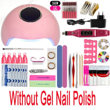 Load image into Gallery viewer, Nail Set UV LED Lamp Dryer With 12pcs Nail Gel Polish Kit Soak Off Manicure Tools Set electric Nail drill For Nail Art Tools