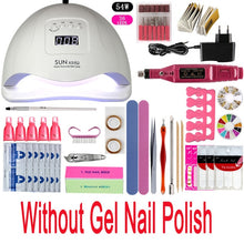 Load image into Gallery viewer, Nail Set UV LED Lamp Dryer With 12pcs Nail Gel Polish Kit Soak Off Manicure Tools Set electric Nail drill For Nail Art Tools