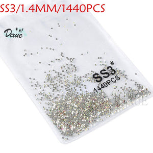 High light AAA rhinestone crystal AB clear SS3-SS40(1.3mm-8.4mm) Non Hotfix flatback Rhinestones for Nails 3D nail art  gems045