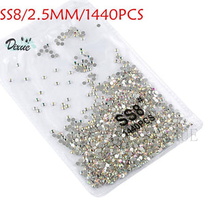 High light AAA rhinestone crystal AB clear SS3-SS40(1.3mm-8.4mm) Non Hotfix flatback Rhinestones for Nails 3D nail art  gems045