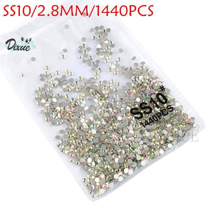 High light AAA rhinestone crystal AB clear SS3-SS40(1.3mm-8.4mm) Non Hotfix flatback Rhinestones for Nails 3D nail art  gems045