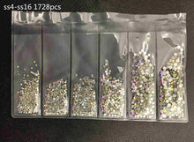 Load image into Gallery viewer, High light AAA rhinestone crystal AB clear SS3-SS40(1.3mm-8.4mm) Non Hotfix flatback Rhinestones for Nails 3D nail art  gems045